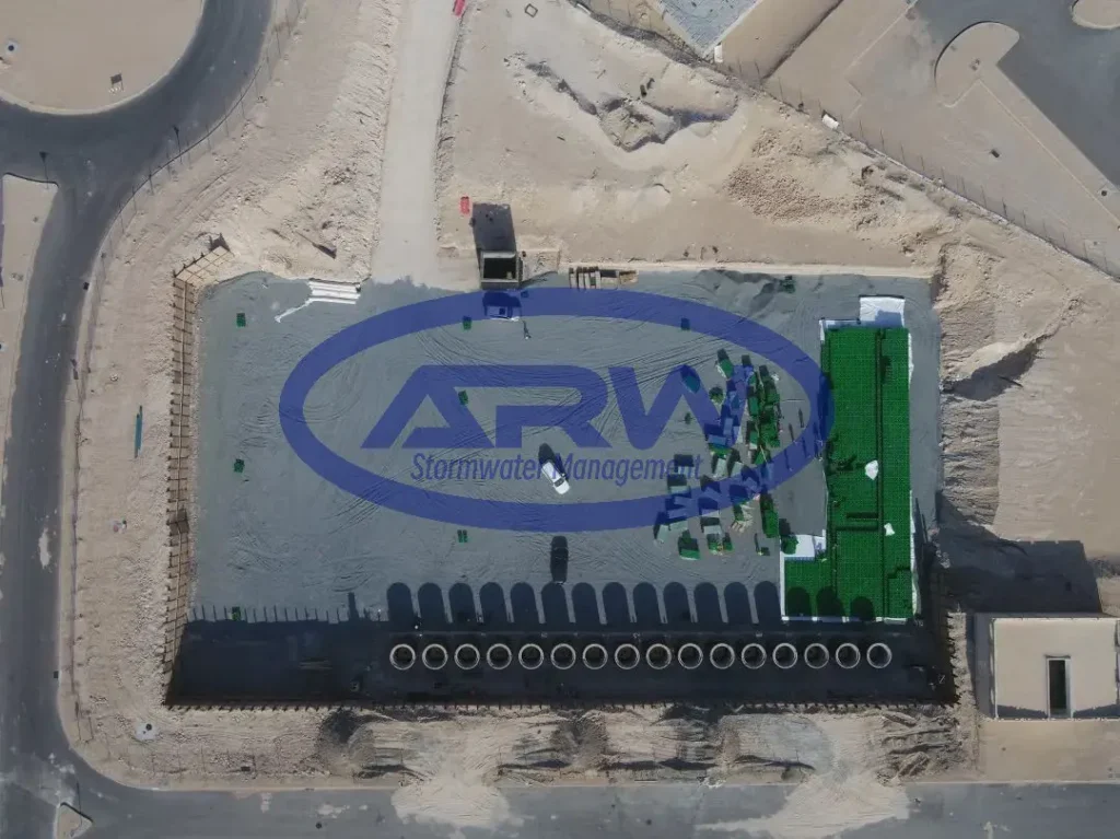 Large scale stormwater infiltration system installation at Al-Mutlaa City in Kuwait (case study)
