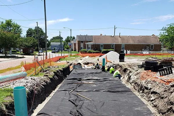 AASHTO HS-20 load rated underground stormwater detention modules for parking lots