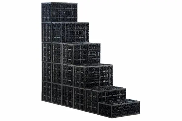 Stackable stormwater storage modules for flexible underground basin design