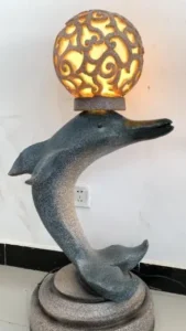 Modern granite water feature with LED lighting for patio and backyard
