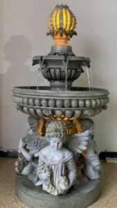 Elegant marble tiered fountain for formal landscape settings
