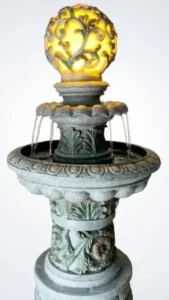 Contemporary basalt column water feature set for zen gardens
